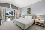 Master bedroom with king bed, private, glass enclosed balcony, oceanview